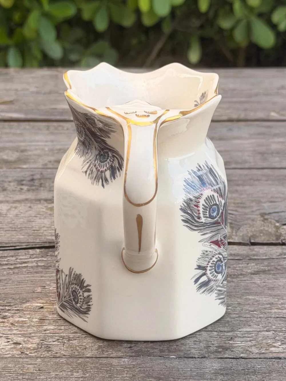 Vintage Mason’s Ironstone Hera Pitcher Liberty of London Peacock Feather ENGLAND